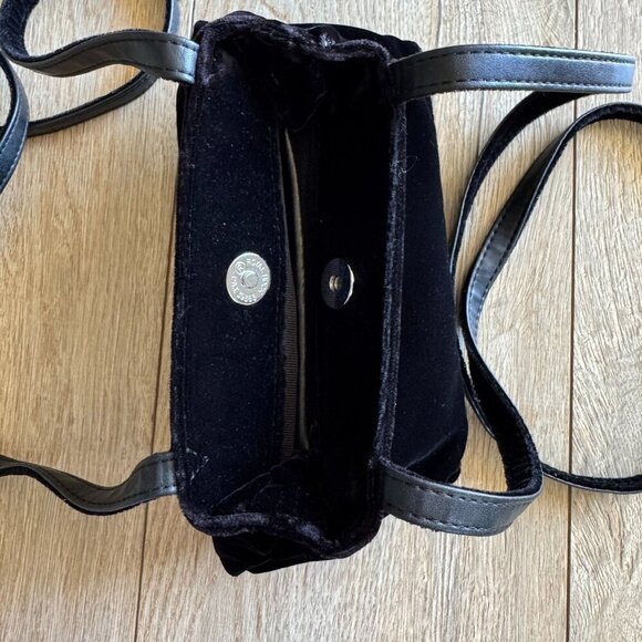 Vintage Nine West Black Velvet Double Shoulder Strap Square Whimsigoth Purse - Picture 12 of 13